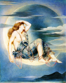 Evelyn de Morgan. Allegory of the Moon, 1885